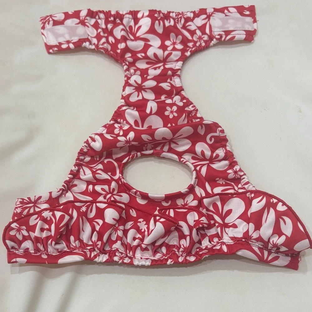 Floral Pink Dog Bikini Set - Two Piece Summer Swimwear